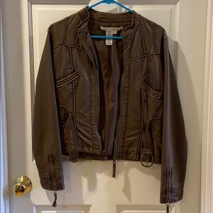 Brown motorcycle jacket